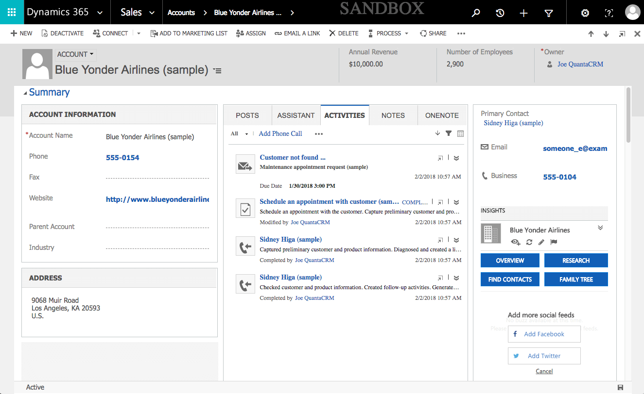 Salesforce And Microsoft Dynamics 365 The Ultimate Objective - microsoft dynamics 365 account summary