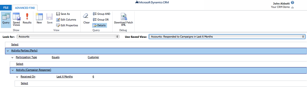 Microsoft Dynamics 365 Advanced Find