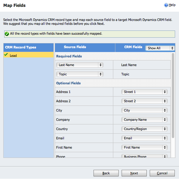 Dynamics 365 Schema Map