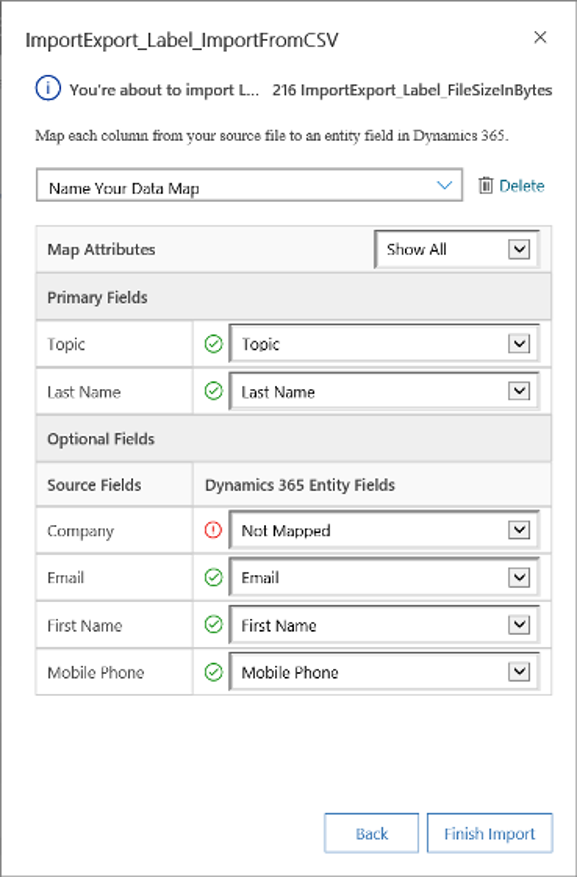 Microsoft Dynamics Data Import