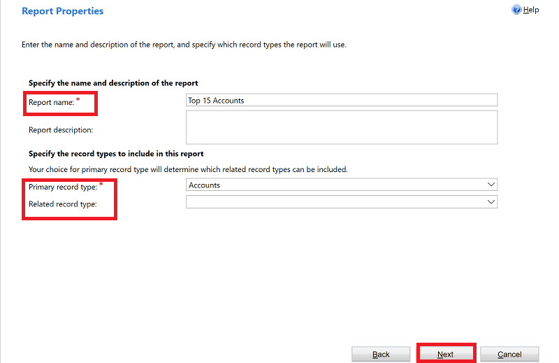 Microsoft Dynamics Report Properties