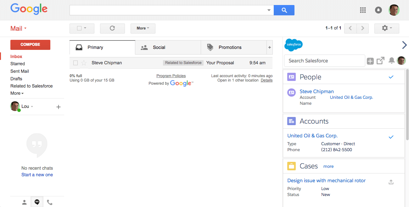 Salesforce Lightning for Gmail