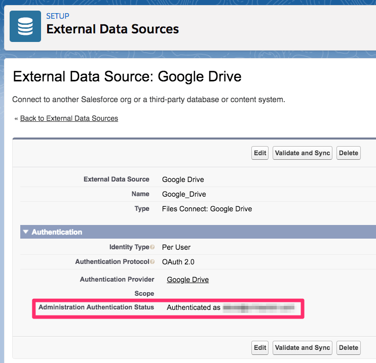 External Data Sources Validate Sync