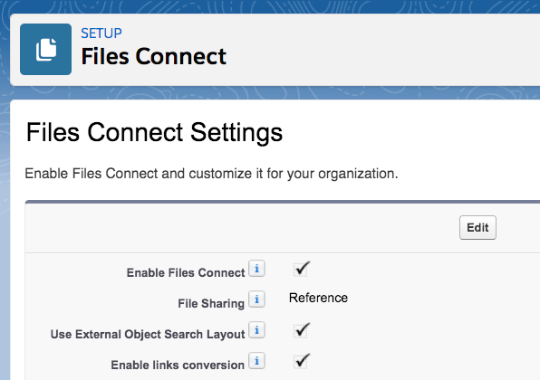 Files Connect Settings