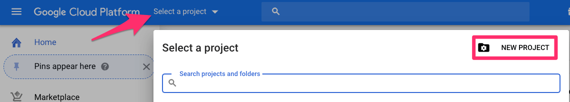 GCP Create New Project