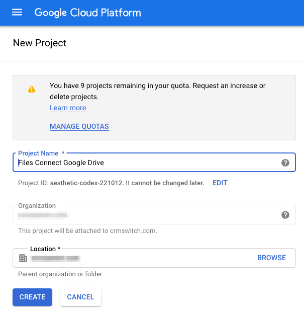 GCP - New Files Connect Project