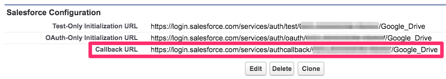 Salesforce New Auth. Provider Callback URL
