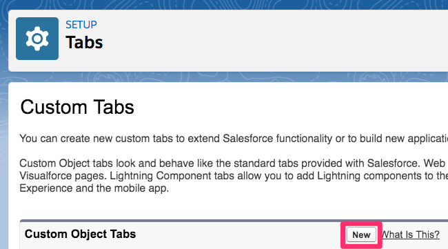 Salesforce New Custom Tab