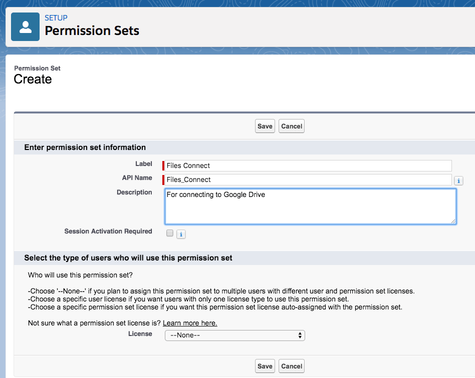 Files Connect Permission Set