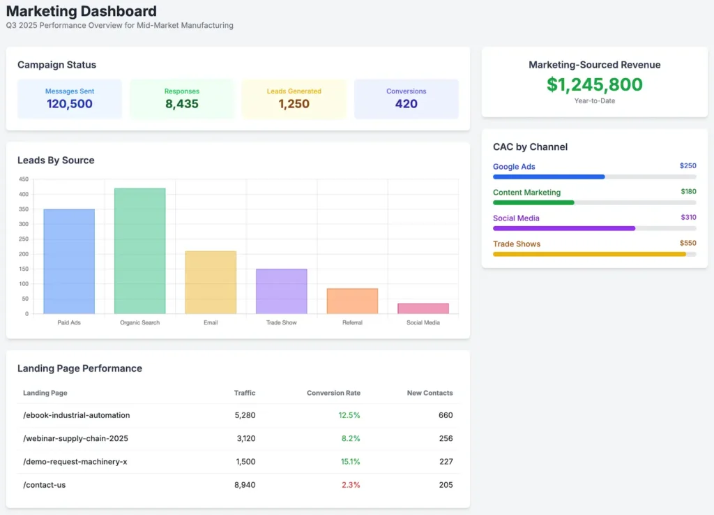 Example CRM Marketing Dashboard