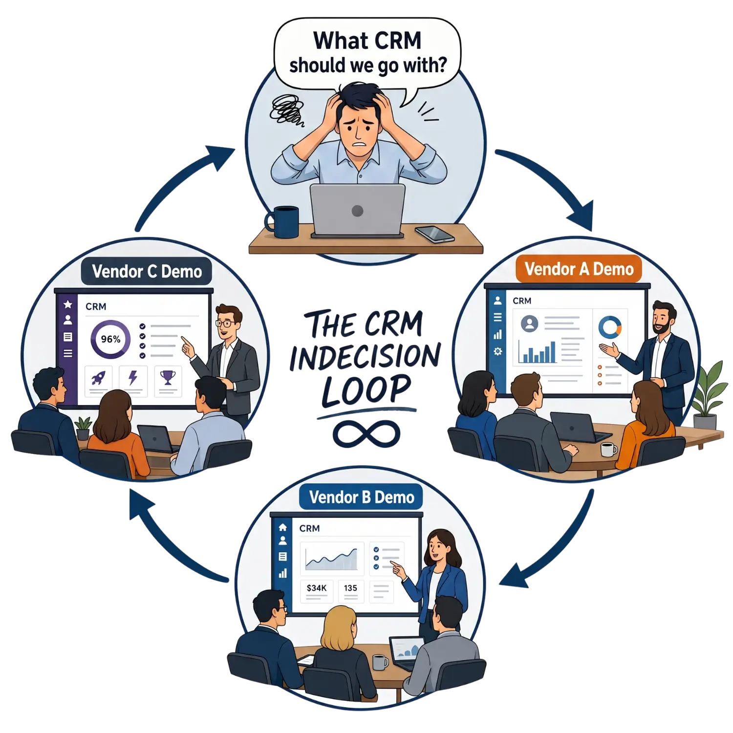 CRM Indecision Loop